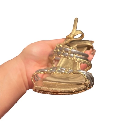 Y2K Prada Gold and Silver Metallic Heels Size 8 38.5 - Picture 11 of 11